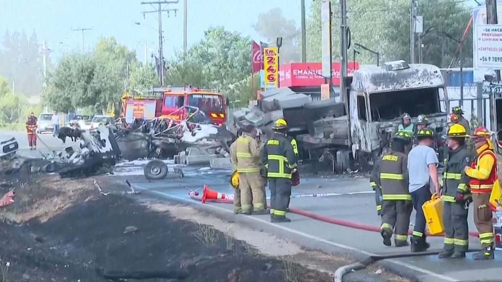 فيديو. شاهد: اصطدام مروحية بعمود كهرباء في تشيلي وإنقاذ كلب عالق وسط بركة متجمدة