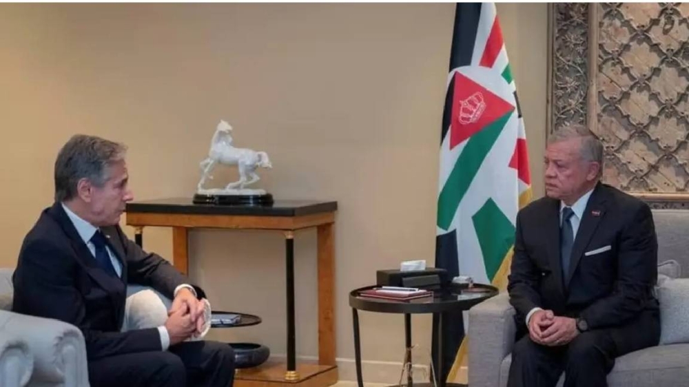 العاهل الأردني لبلينكن: لا استقرار دون حل القضية الفلسطينية