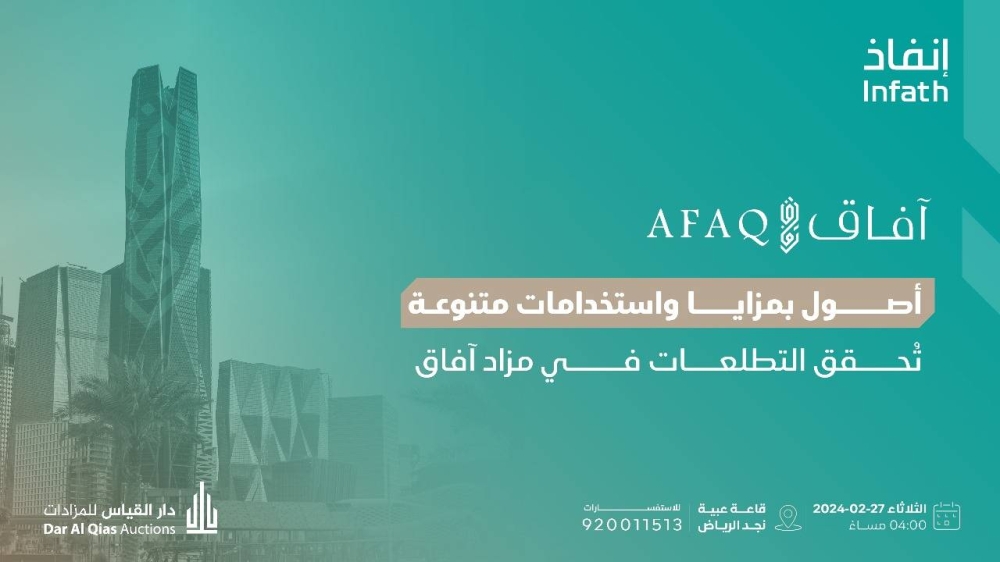 مزاد آفاق.. موعد مع الفرص العقارية الفريدة