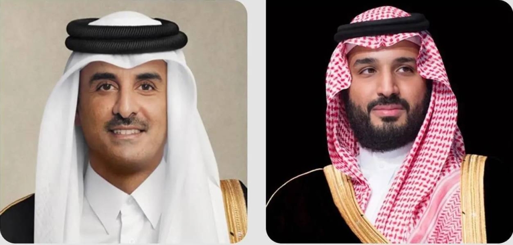 ولي العهد وأمير قطر يبحثان تطورات الأوضاع في غزة ومحيطها
