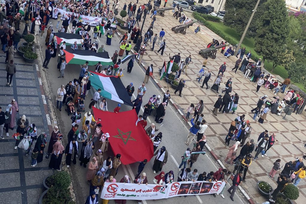 100 مظاهرة في 58 مدينة مغربية دعما لفلسطين