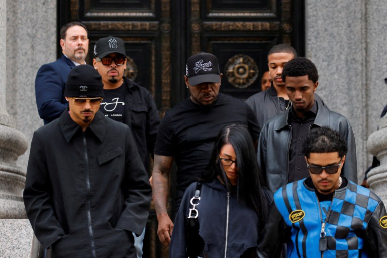 King Combs, Quincy Brown and Justin Combs leave the United States Court in Manhattan after music mogul Sean "Diddy" Combs was denied bail in New York City, New York, U.S., September 18, 2024. REUTERS/Eduardo Munoz TPX IMAGES OF THE DAY