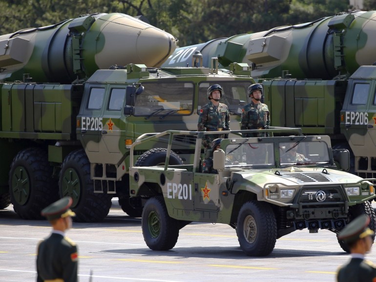 Military vehicles carrying DF-21D ballistic missiles roll to Tiananmen Square during a military parade to mark the 70th anniversary of the end of World War Two, in Beijing, China, September 3, 2015. REUTERS/Damir Sagolj