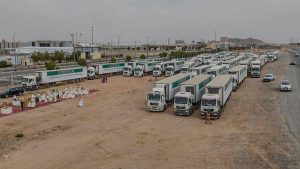 استقبال حافل للجسر البري الإغاثي السعودي للشعب السوري