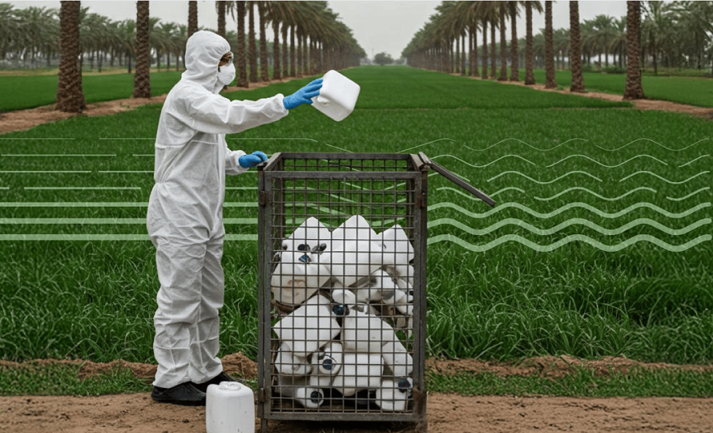 «الإرشاد الزراعي» تحث على التخلص من عبوات المبيدات بأماكن مخصصة لها