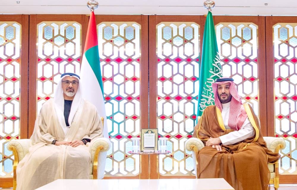 ولي العهد يلتقي ولي عهد أبوظبي ويستعرض معه العلاقات الثنائية