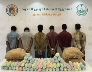 عسير: القبض على 6 مخالفين لتهريبهم 120 كيلوغراماً من نبات القات