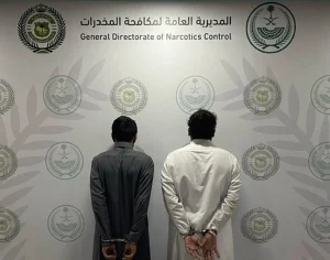 ضبط شخصين بمنطقة جازان لترويجهما 72.715 قرصًا مخدرًا و70 كيلوجرامًا من الحشيش