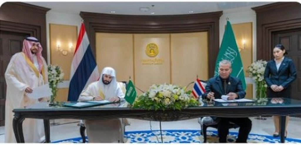وزير العدل يلتقي نظيره التايلندي ويوقعان مذكرة تفاهم لتعزيز التعاون