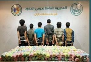 حرس الحدود بجازان يقبض على 6 يمنيين لتهريبهم 108 كيلوجرامات من القات المخدر