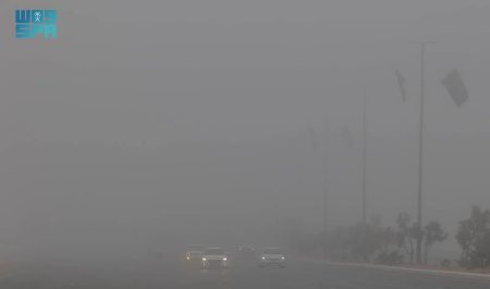 الضباب يغطي سماء عرعر وأمطار على محافظة طريف بالحدود الشمالية