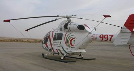 الإسعاف الجوي بهيئة الهلال الأحمر بالقصيم يباشر بلاغ حادث داخل نفود النبقية شرق بريدة