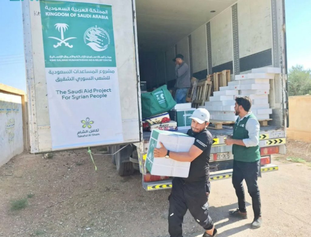 المملكة توزع مساعدات غذائية على الأسر النازحة في محافظة حلب