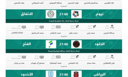 عاجل: الكشف عن حكام مباريات اليوم في ختام دوري روشن