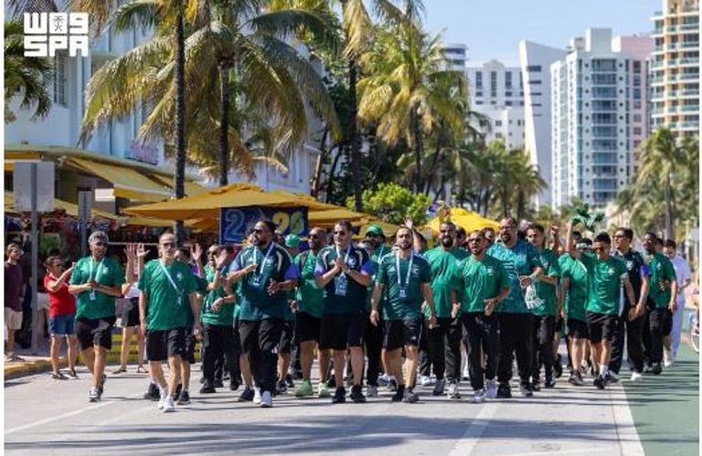 مسيرة جماهيرية في ميامي دعمًا للأخضر قبل مواجهة الأوروغواي في كأس العالم 2026