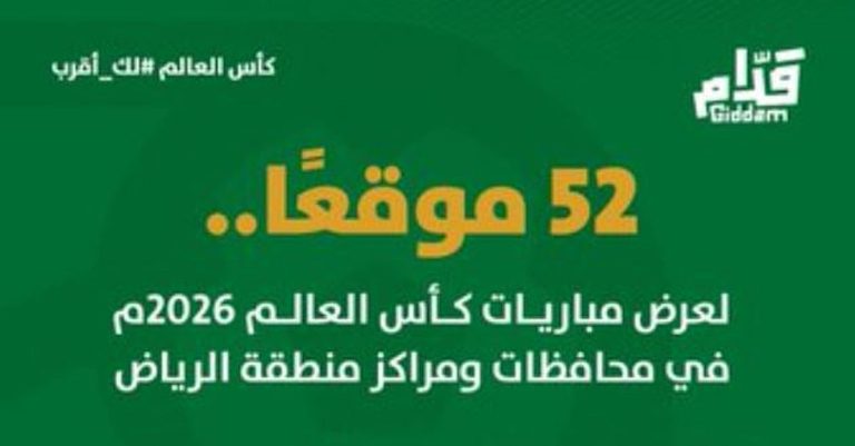 تهيئة 52 موقعًا في الرياض لمتابعة مباريات كأس العالم 2026
