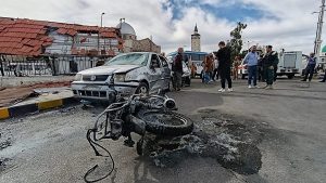 انفجار عبوات ناسفة بالقرب من فندق يقيم فيه ماكرون في دمشق