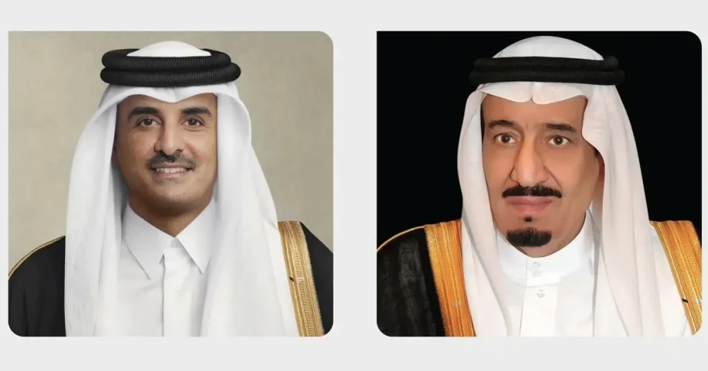 القيادة القطرية تهنئ خادم الحرمين باليوم الوطني السعودي
