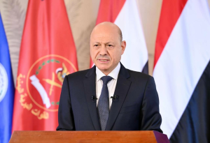 العليمي يدعو لموقف دولي حاسم لمواجهة التصعيد الحوثي